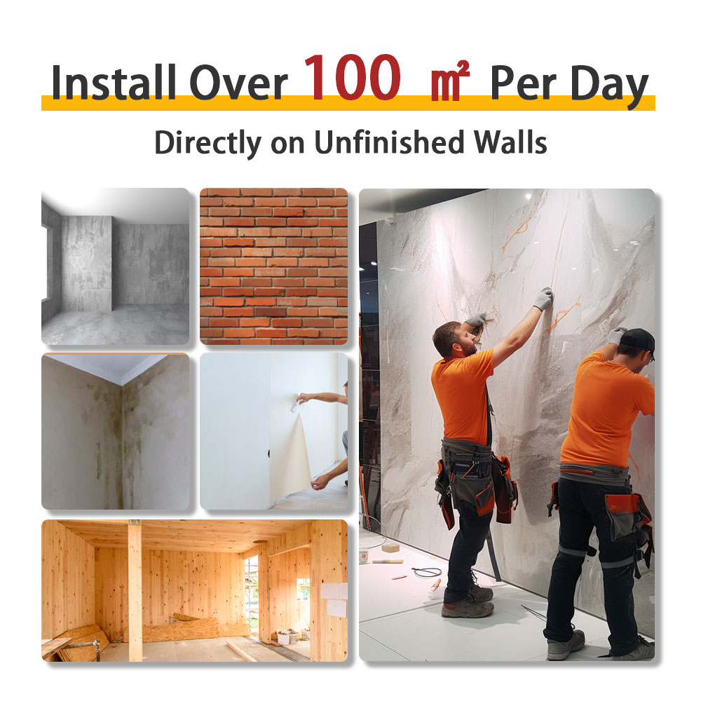 Commercial Grade Continuous Vein SPC Bathroom Cladding Complete Set with Trims