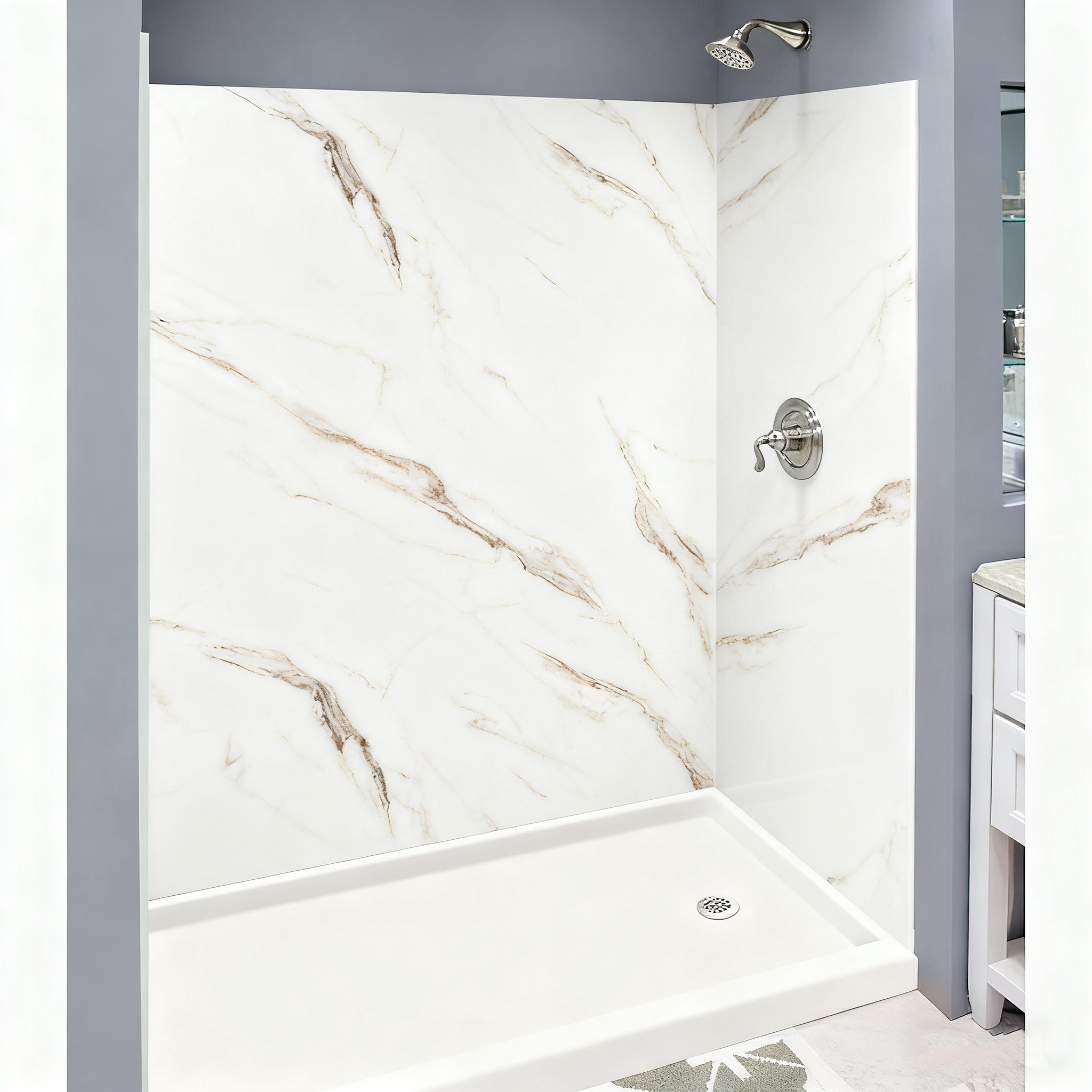 Wholesale SPC Stone Vein Wall Panel System, Easy Click Lock for Bathroom/Shower