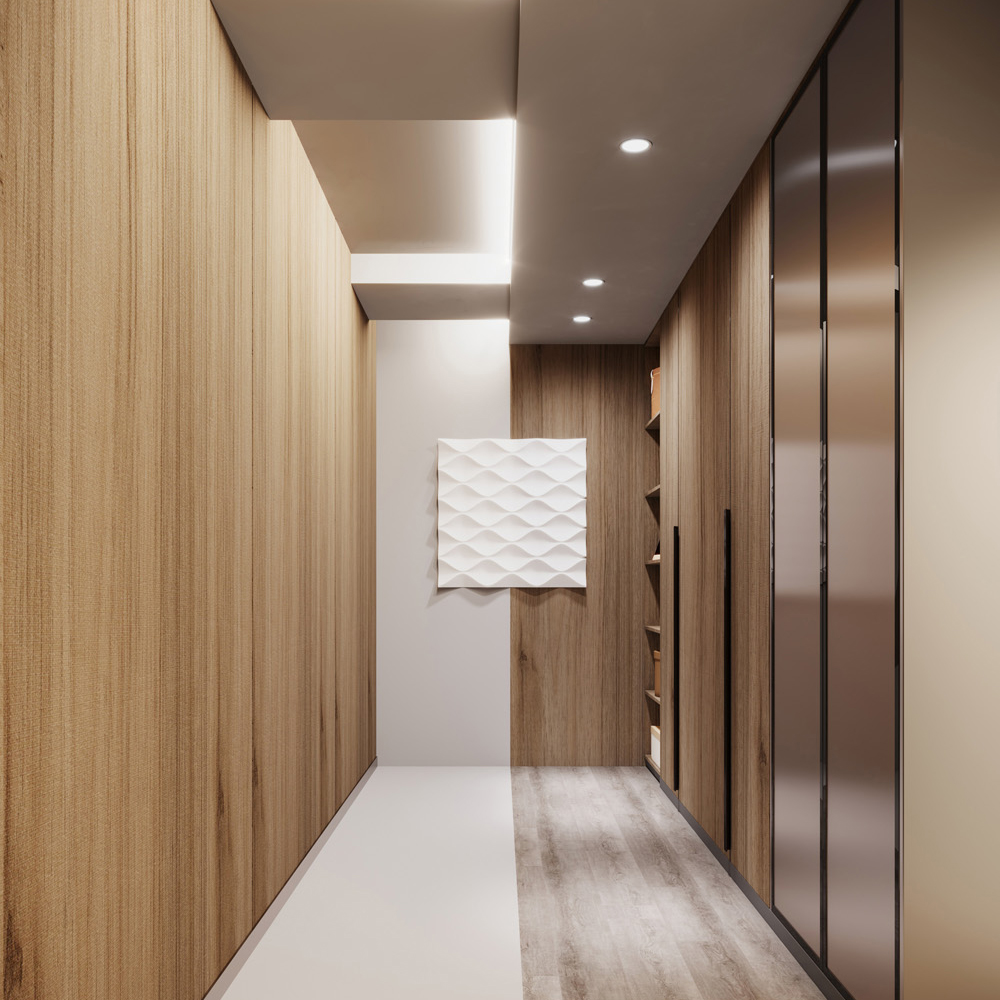 3D Fluted Corridor WPC Wall Panel