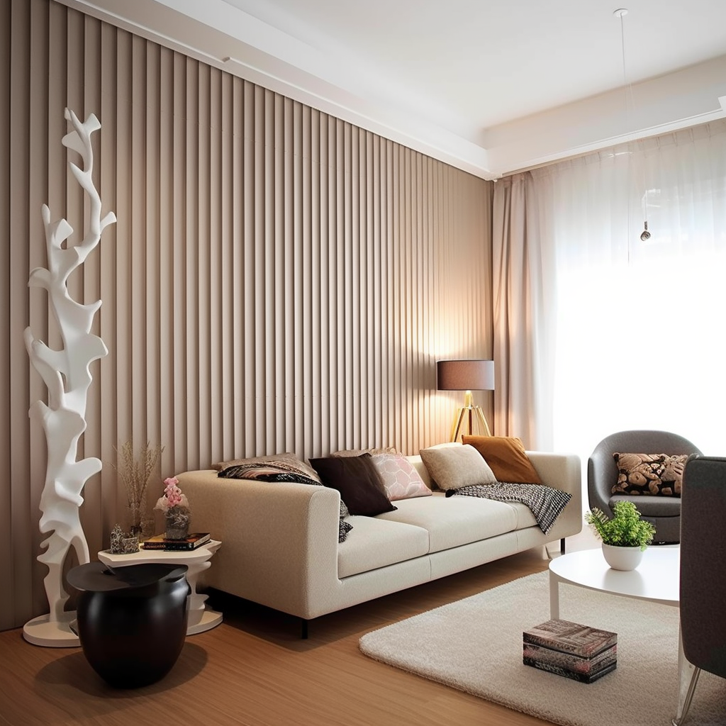 Decorative Wpc Fluted Pvc Marble Wall Panel