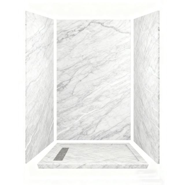 Commercial Grade Continuous Vein SPC Bathroom Cladding Complete Set with Trims